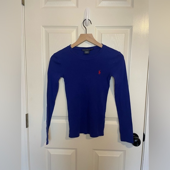 Ralph Lauren Tops - Ralph Lauren Sport Vintage Long Sleeve Crewneck T-Shirt in Royal Blue Size XS